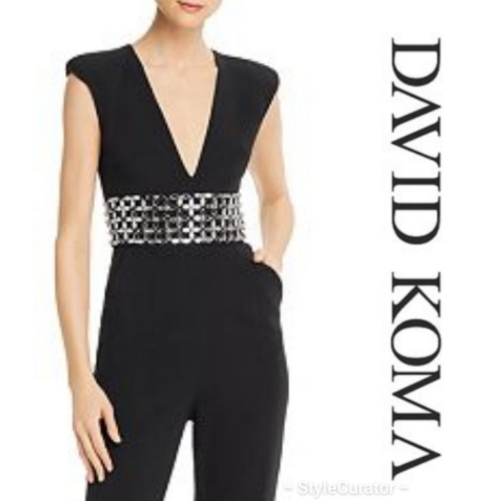 🆕️ David Koma Resort Crystal V-neck Jumpsuit